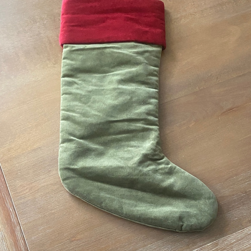 Pottery Barn Festive Red and Green Christmas Stocking